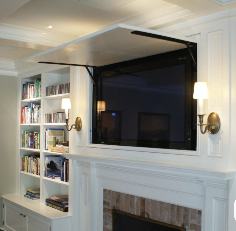 TV with flip up door